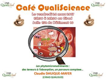 Café QualiScience le vendredi 24 mars de 13h30 à 14h30 